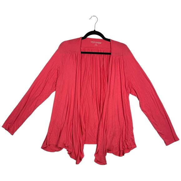 Soft Surroundings Size L Knit Drapey Topper Cardigan Lightweight Open Front Pink - Picture 1 of 9